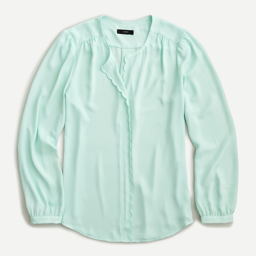 J. Crew mint long sleeve blouse